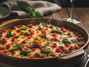 Quinoa Caprese Bake with Ground Turkey