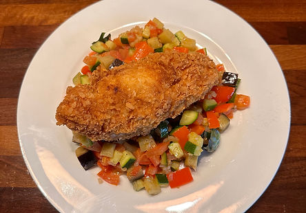 Chicken Kiev with Ratatouille