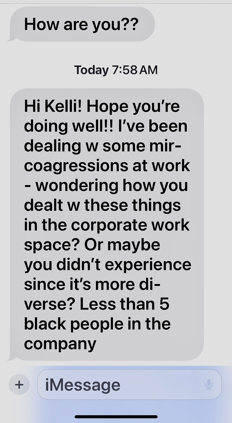 Text message screenshot.