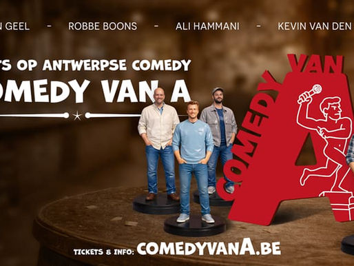 Vanaf maandag 4 mei is Antwerpen een comedyconcept rijker. Met Comedy van A tonen Antwerpse comedians wat ze in hun mars hebben en dat het eigenijk heel ok is om trots te zijn op wat er zoal groeit op Antwerpse bodem. Vier comedians (Robbe Boons, Rik Van Geel, Ali Hammani en Kevin Van den Eynde) worden de vaste gezichten van Comedy van A - onder goedkeurend oog van peter Alex Agnew - en toeren doorheen de provincie Antwerpen en verder. Op 4 mei gaat het concept van start in Brouwerij De Koninck in het hart van de stad met William Boeva als special guest. Wees gerust, er is parking in de buurt!