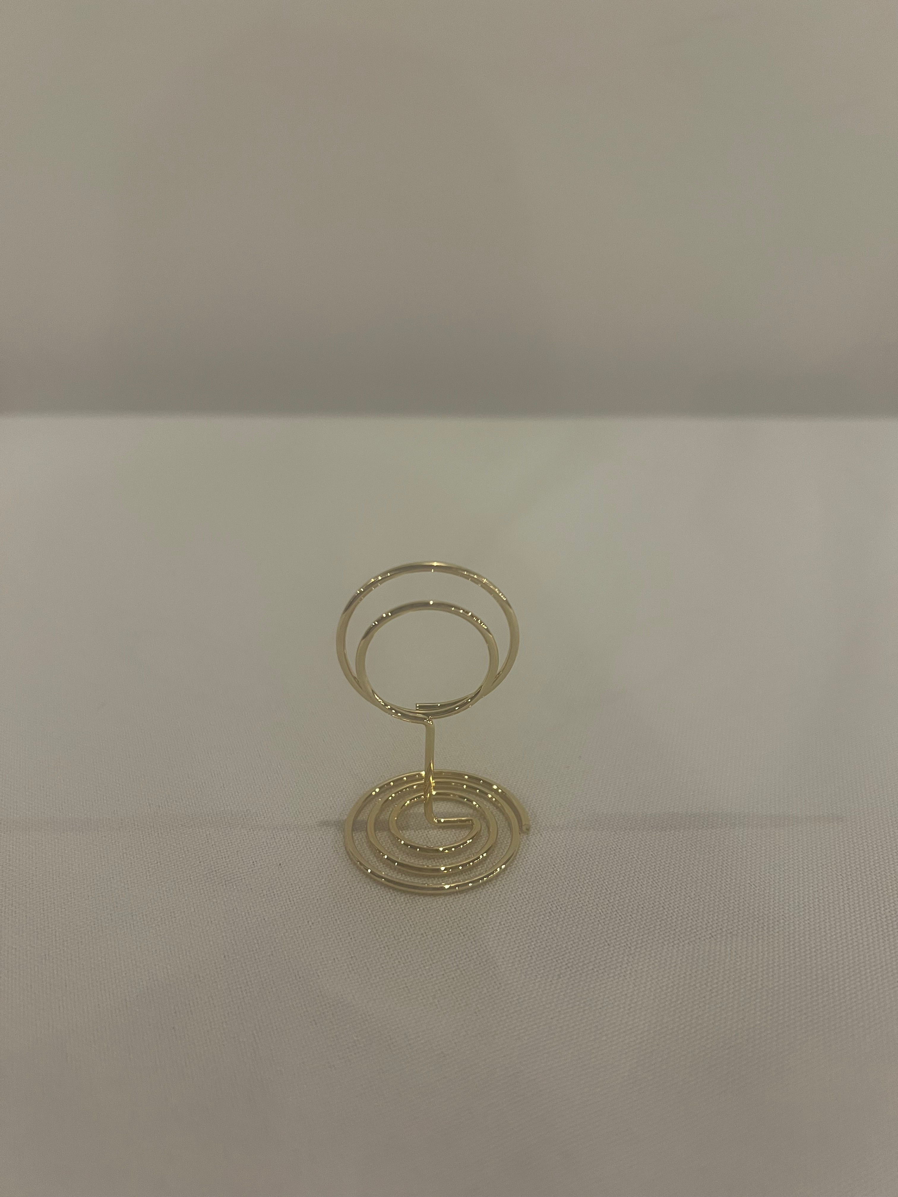 Table Number Card Holder - Gold Spiral