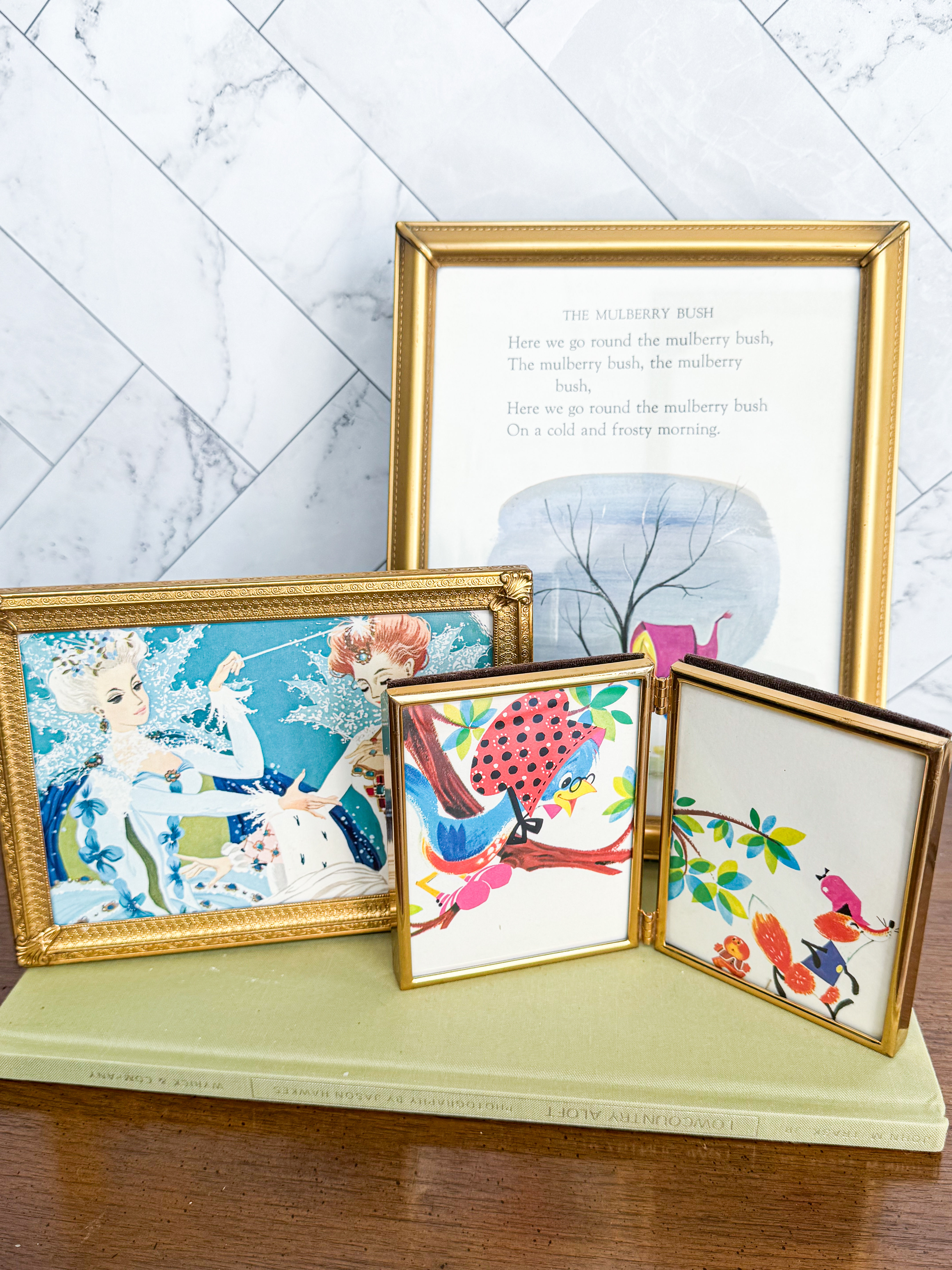 Curated collection of vintage brass frames