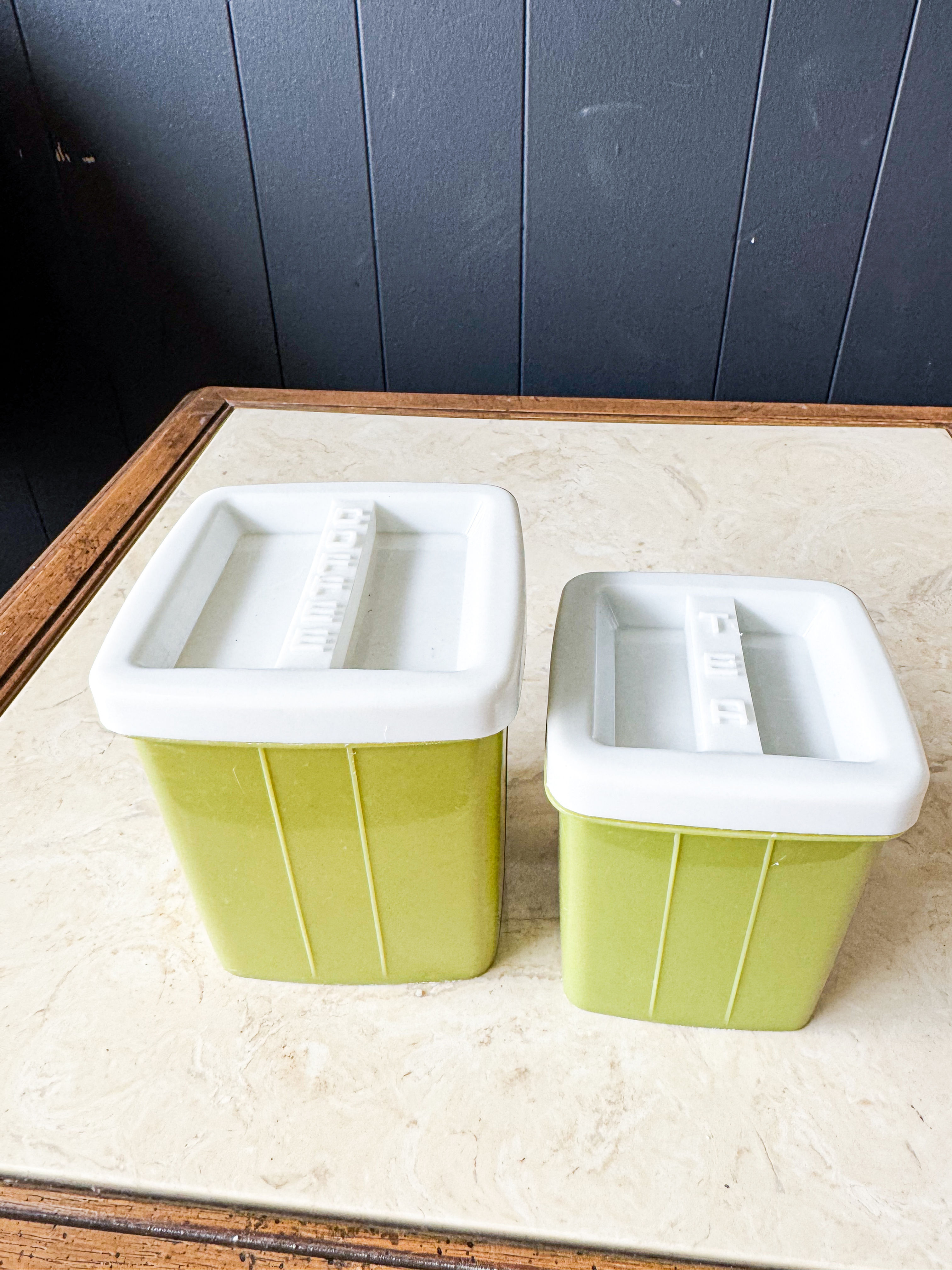 Avocado green canister set coffee and tea