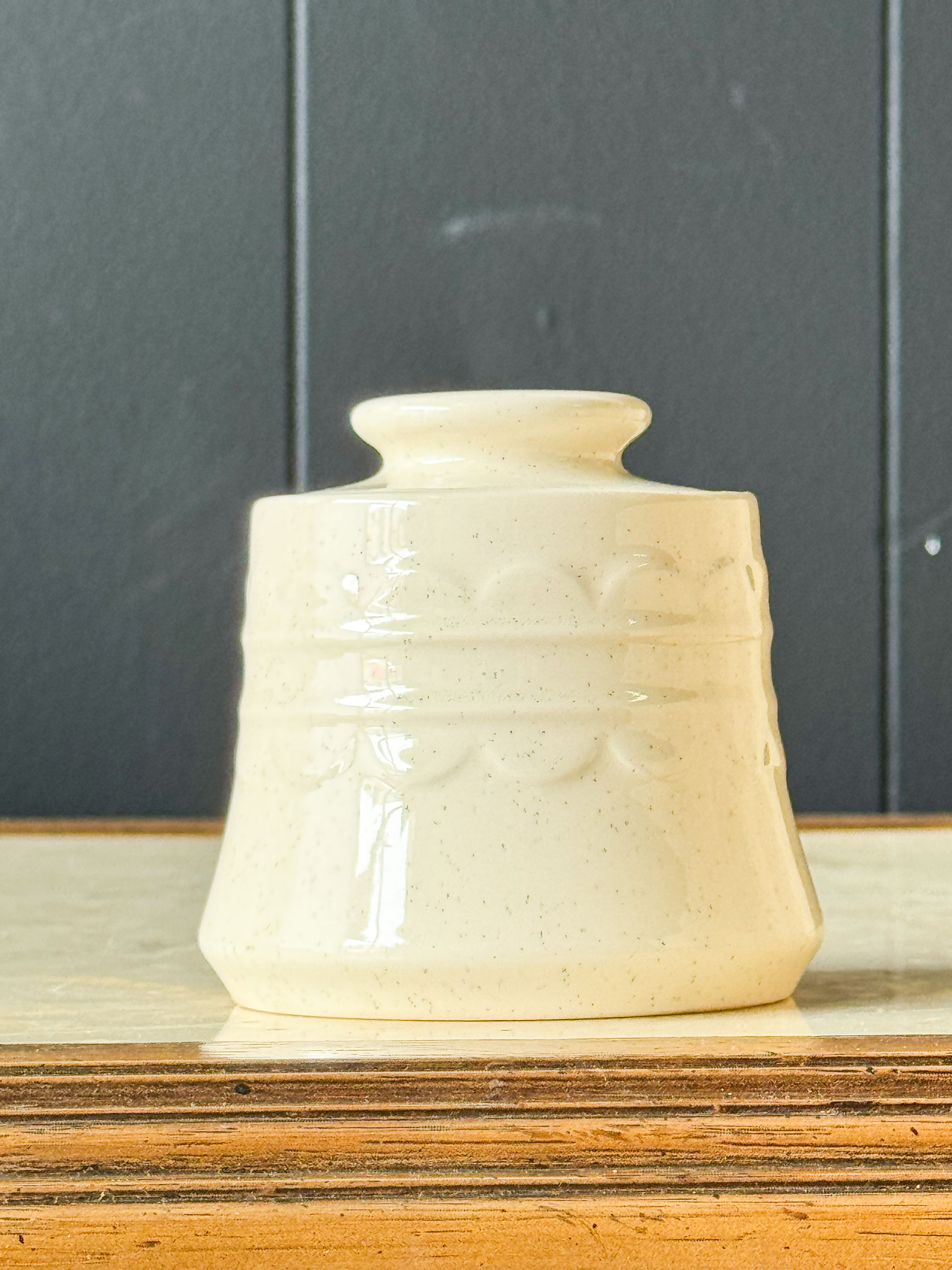 Homer Laughlin speckled ceramic sugar dish