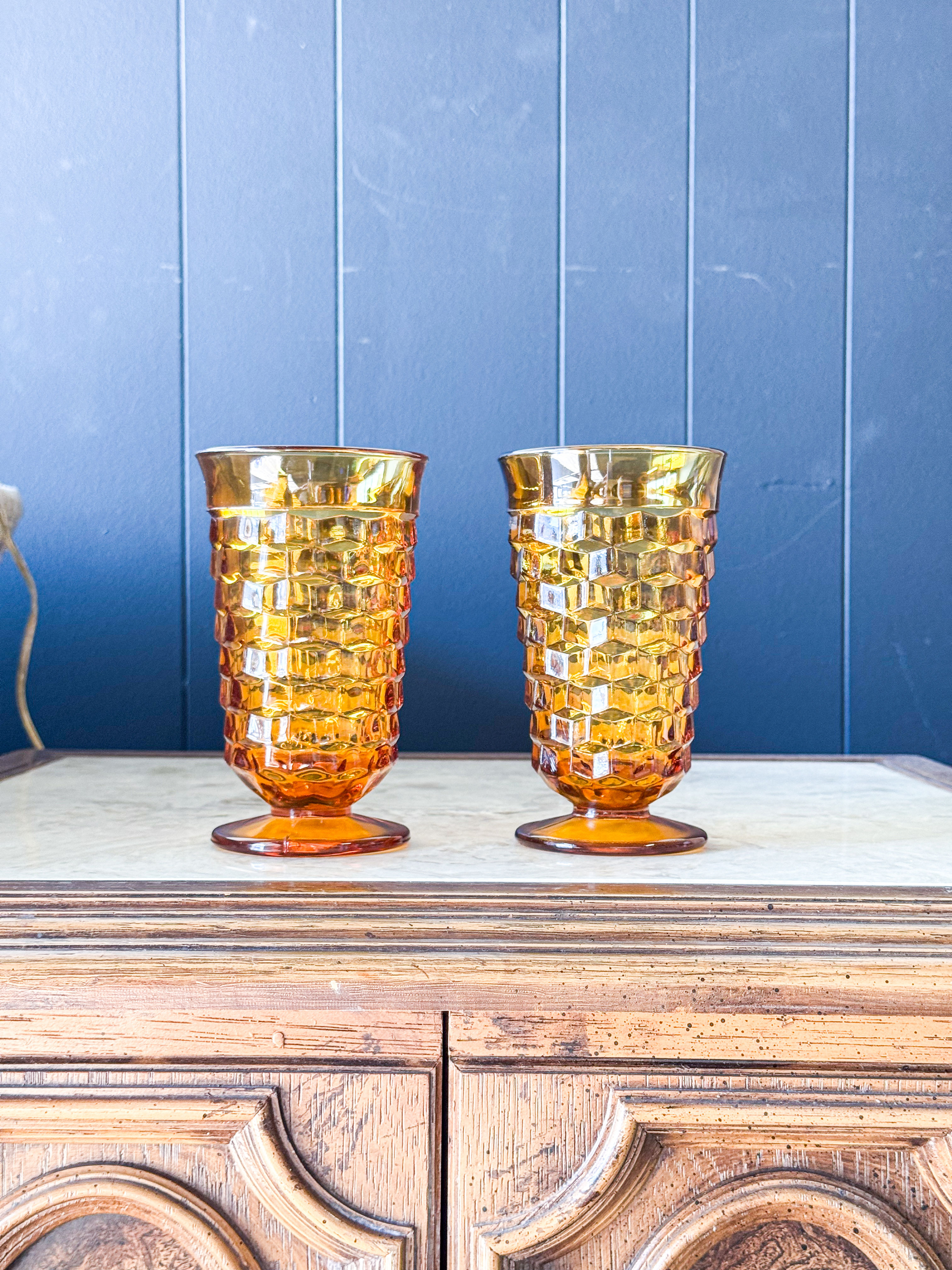 Whitehall cubist glasses - Amber