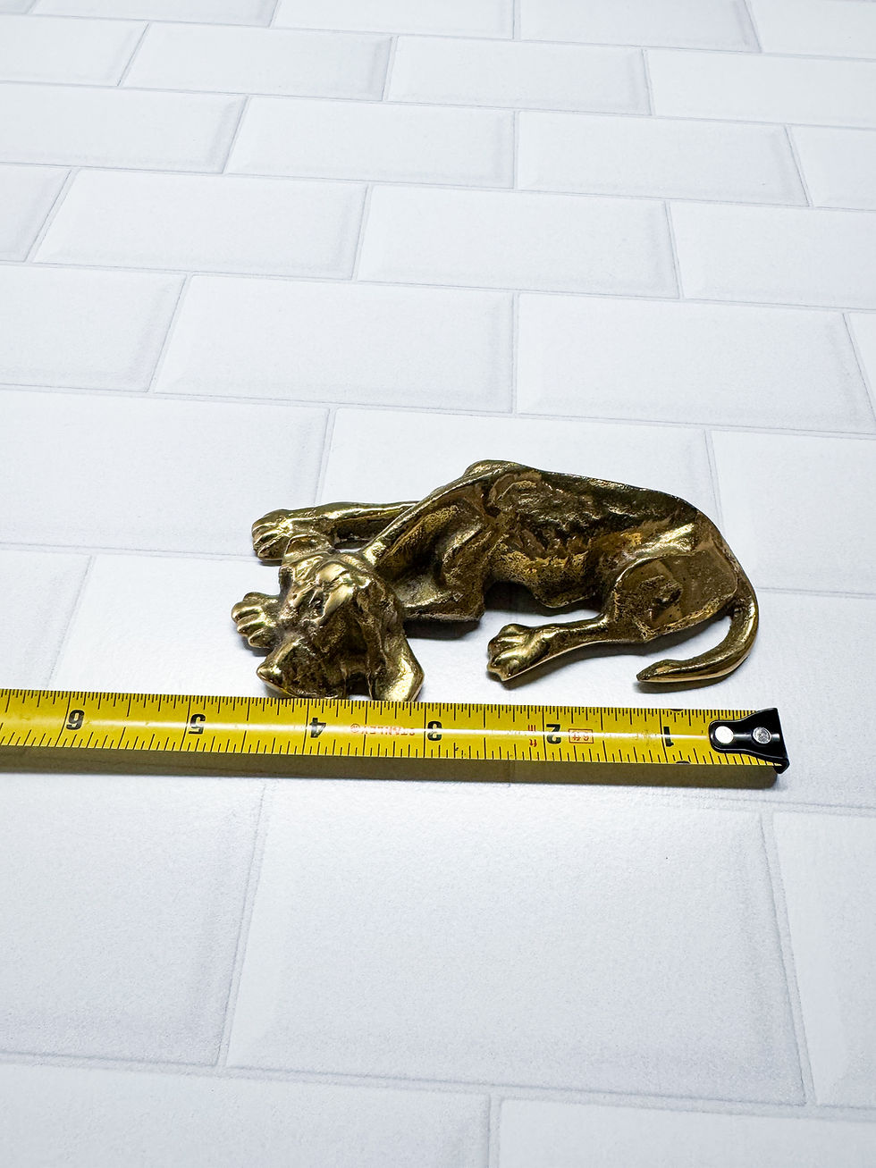 Thumbnail: Vintage brass hound dog figurine
