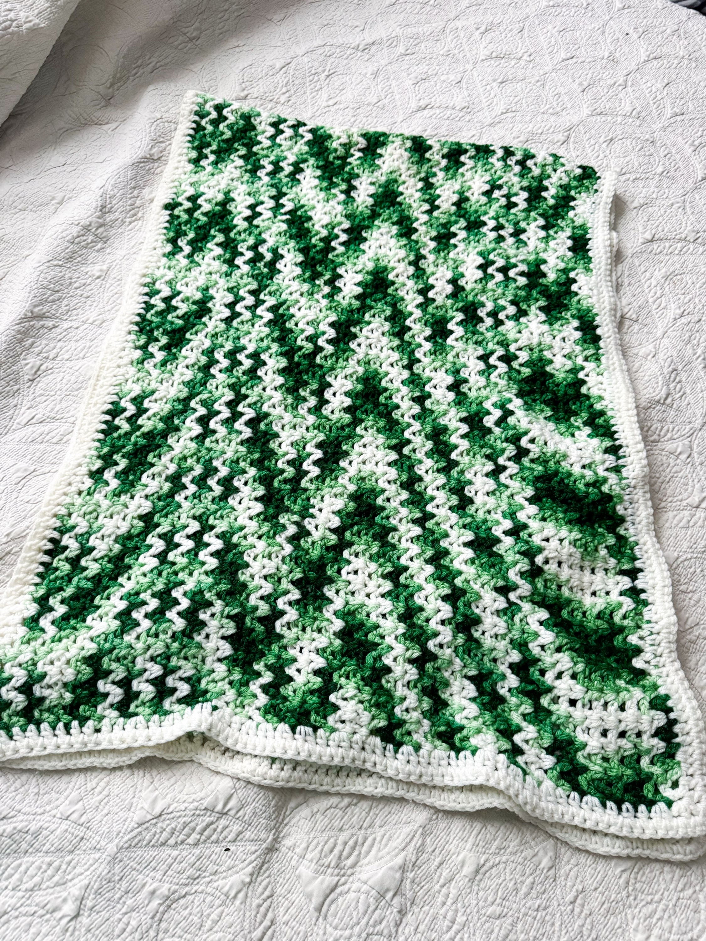 Crocheted couch runner / lap afghan