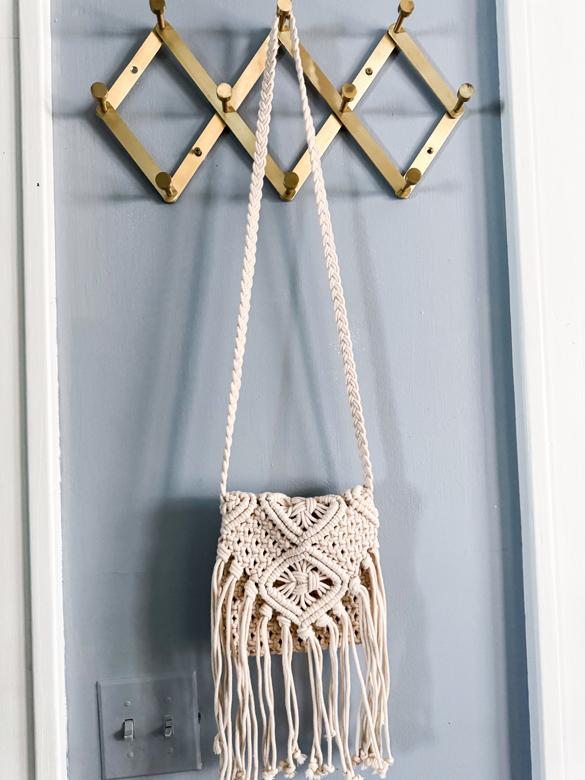 Boho macrame crossbody bag