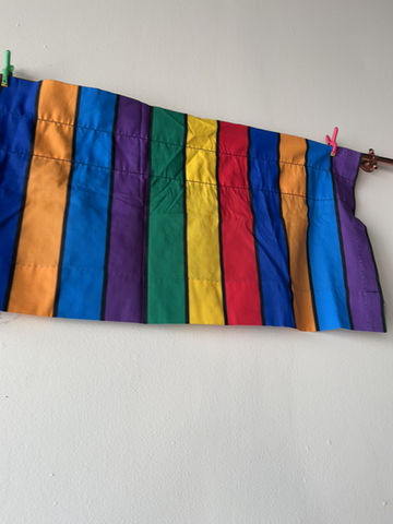 Thumbnail: Vintage Disney rainbow color block valances (pair)