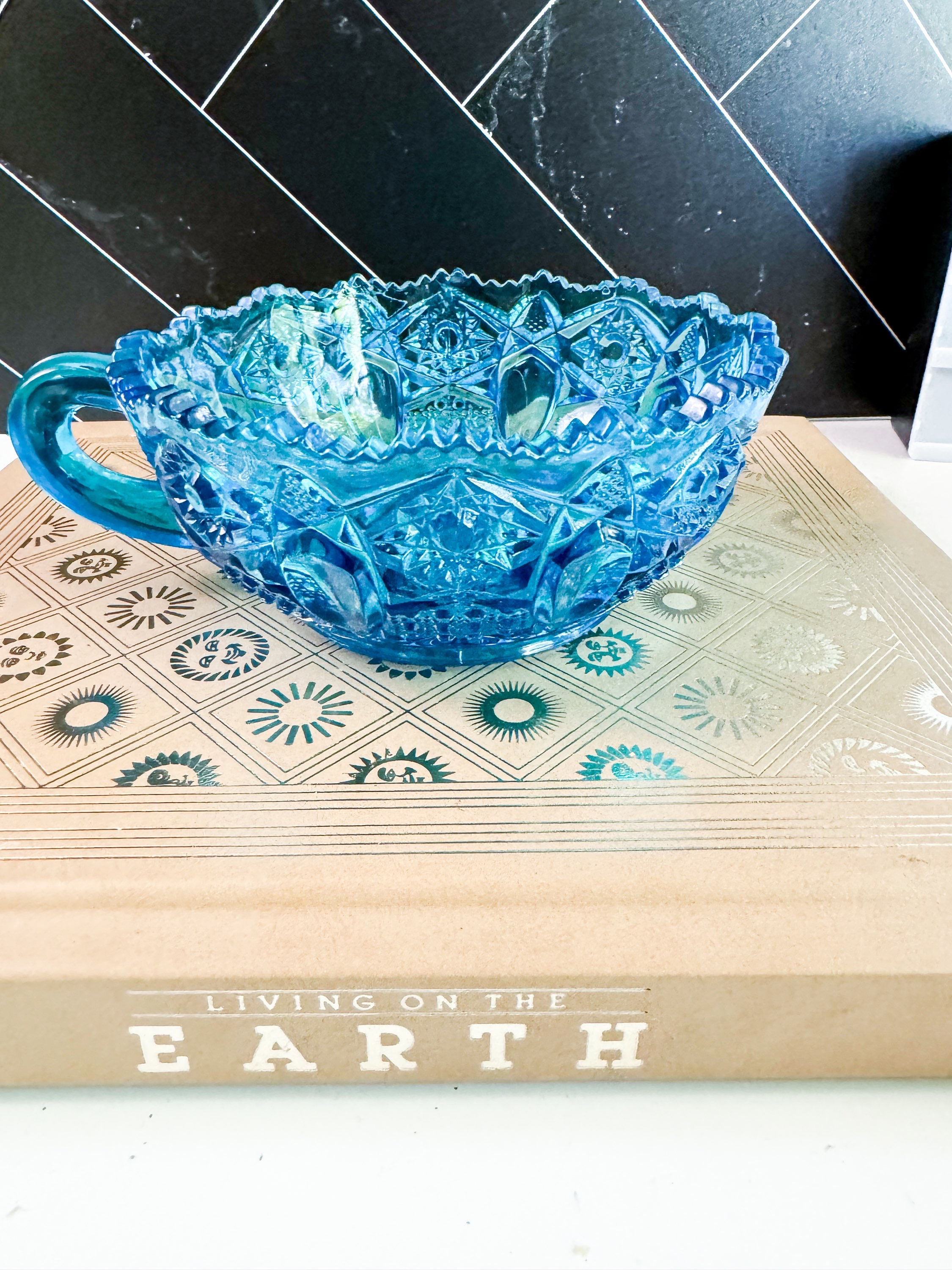 Colonial blue candy dish by LE Smith