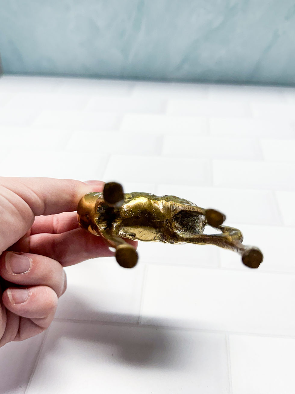 Thumbnail: Vintage brass giraffe figurine 