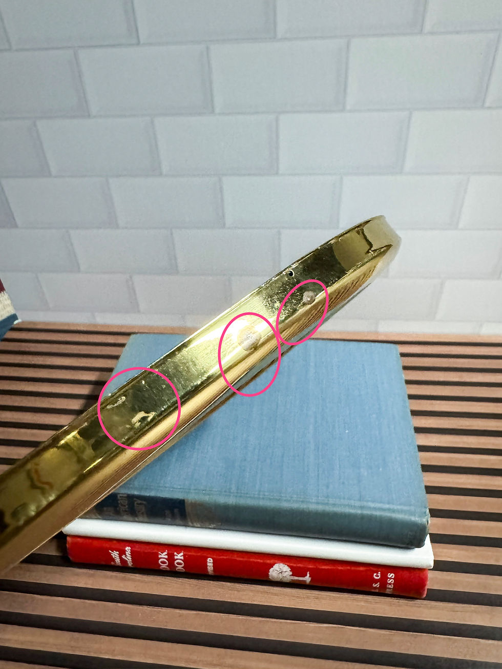 Thumbnail: Footed brass oval picture frame 