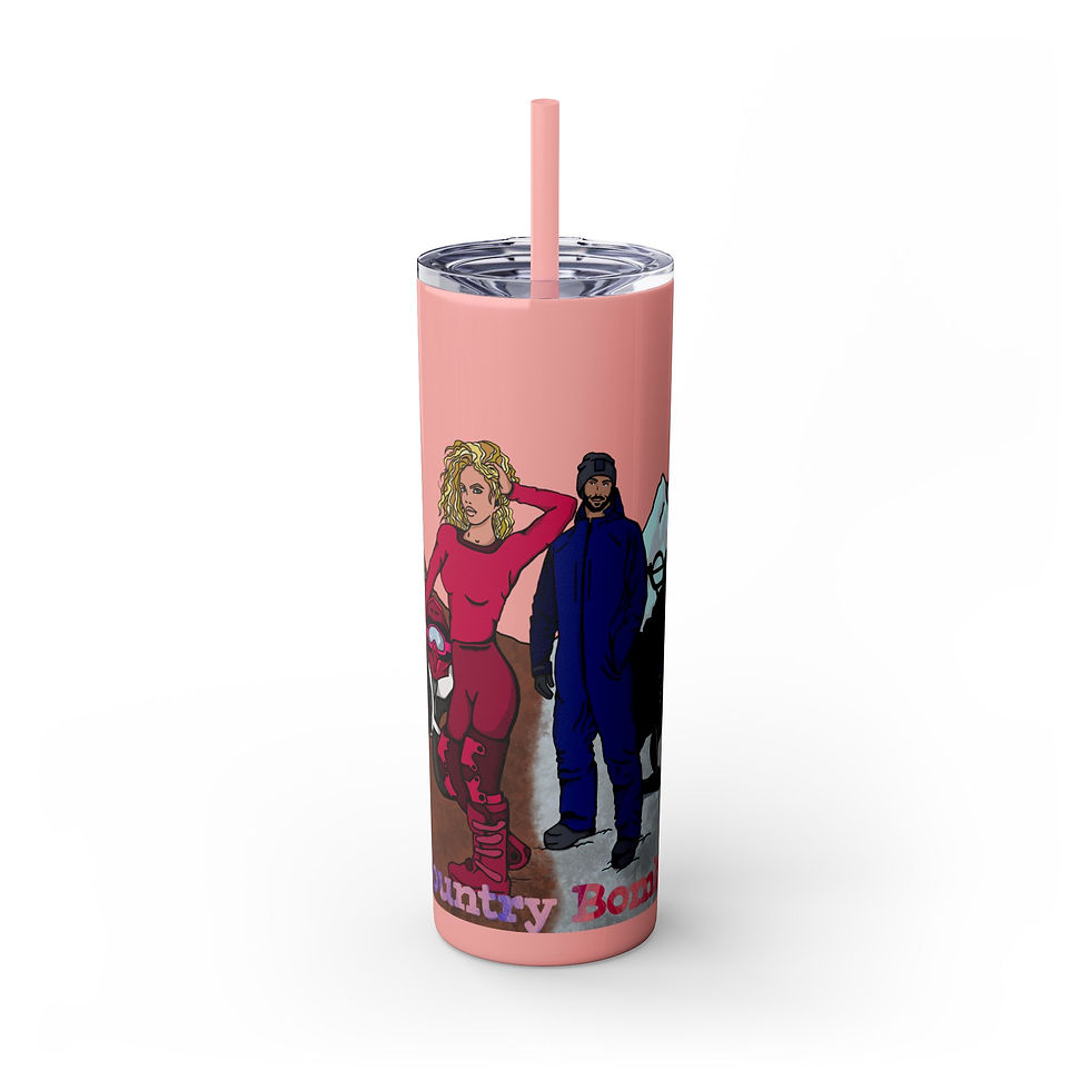 Thumbnail: 20oz Skinny Tumbler with Straw - BCBS Couple