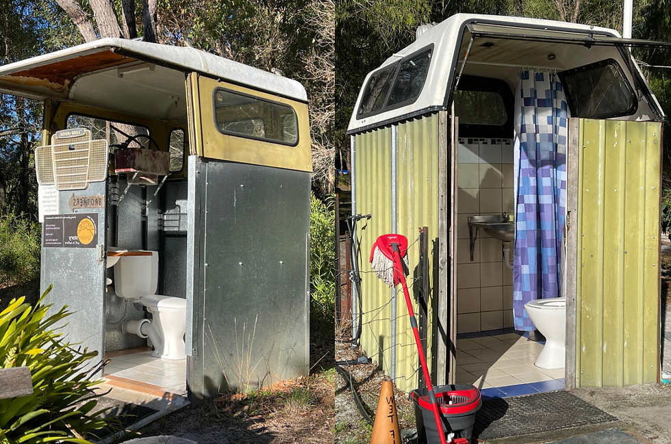 Bijzondere farmstay douches en toiletten