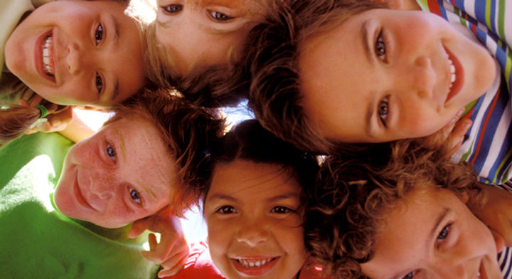 Group of children smiling