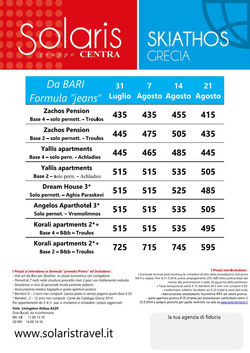 SKIATHOS  formula giovani da BARI  