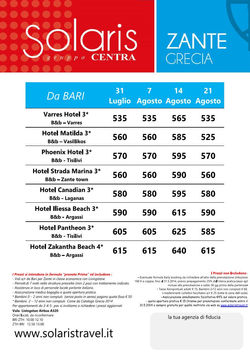 ZANTE pacchetti hotel da Bari