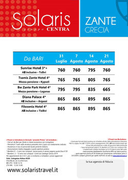 ZANTE pacchetti hotel da Bari