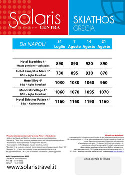 SKIATHOS pacchetti hotel da NAPOLI