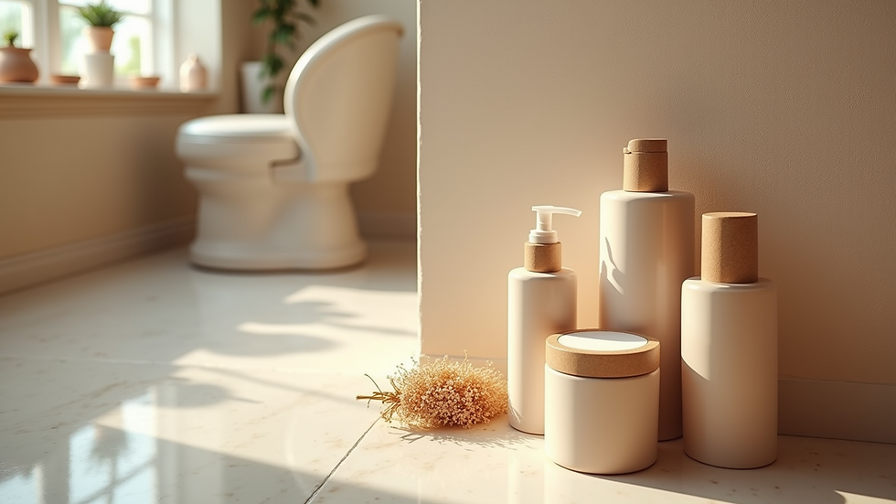 High angle view of a peaceful salon corner with natural haircare products