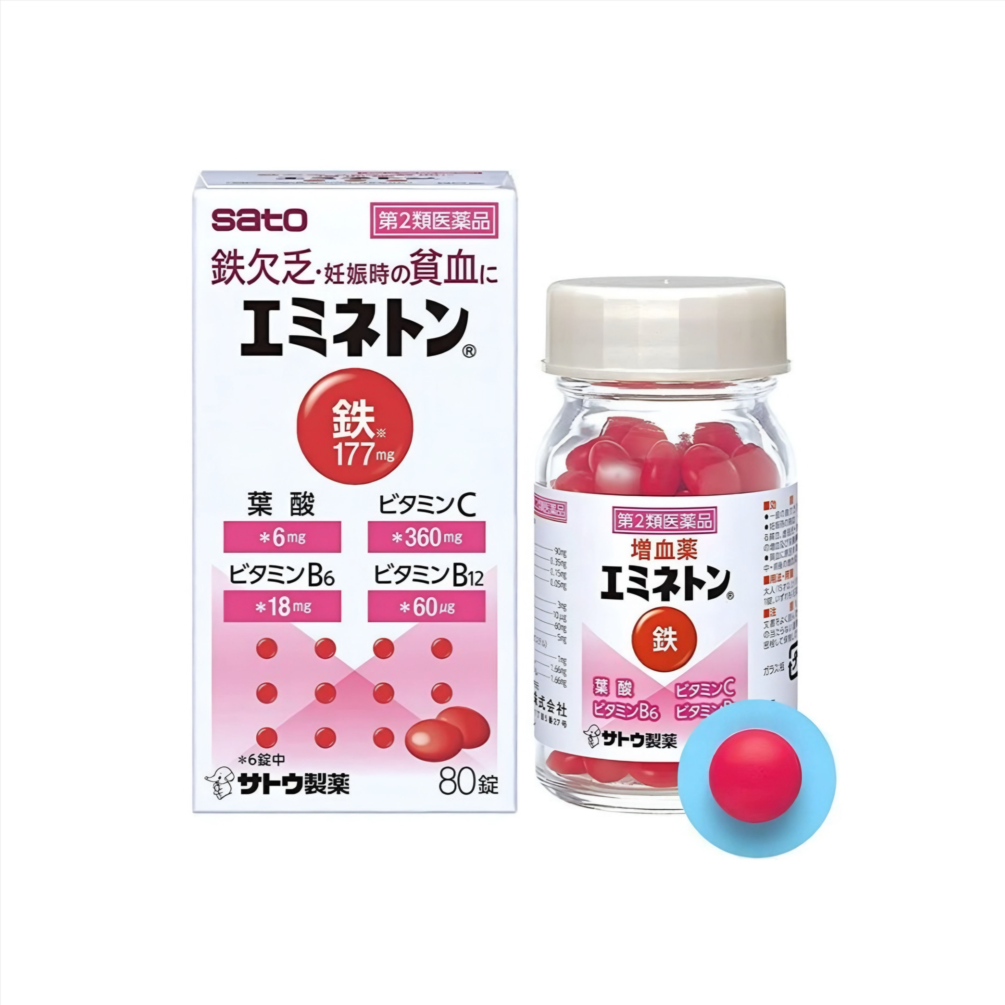 Sato Pharmaceutical Emineton Комплекс проти Анемії 80 шт