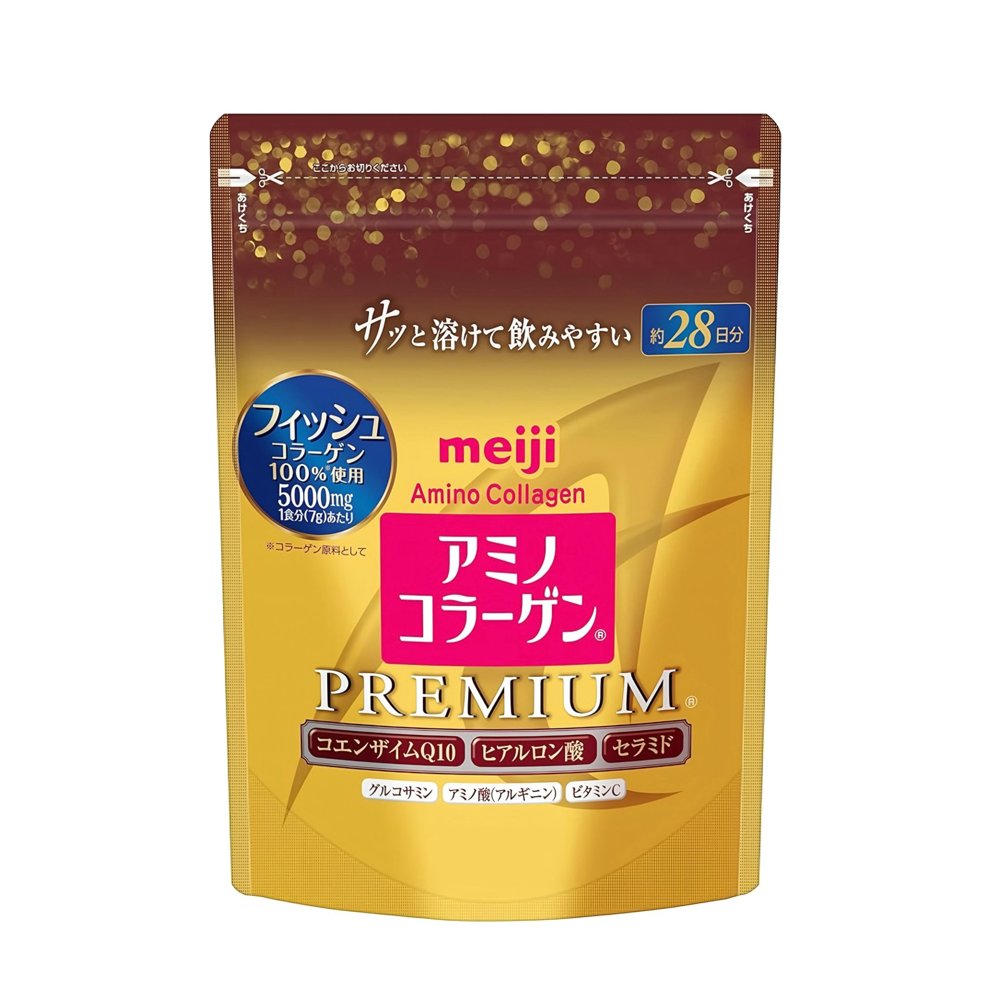 Meiji Колаген Морський з гіалур. кислотою, Q10 Преміум Amino Collagen Premium на