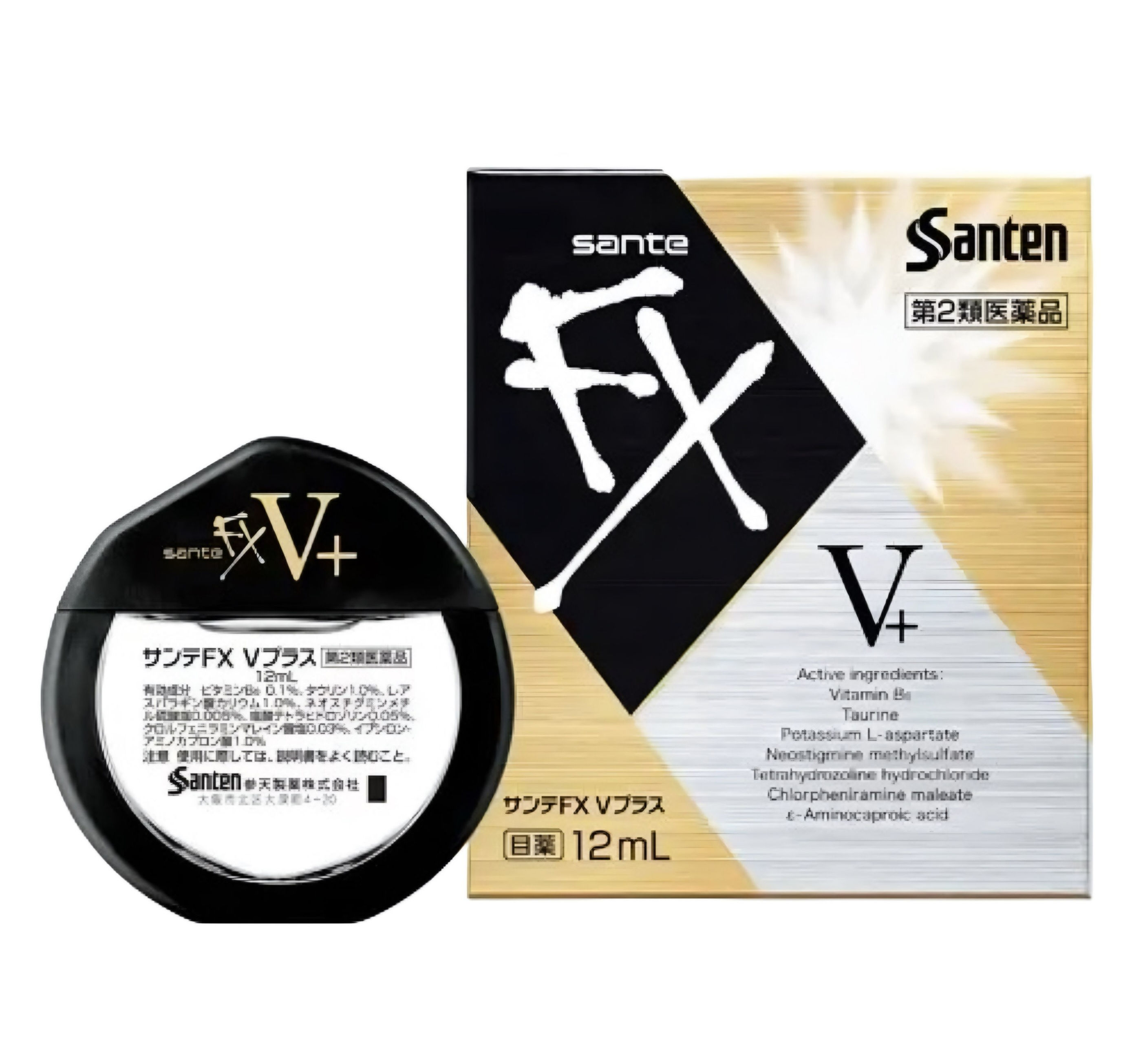 Sante Японські очні краплі з таурином освіжаючі FX V Gold+ Gold ІС5+ 12 мл