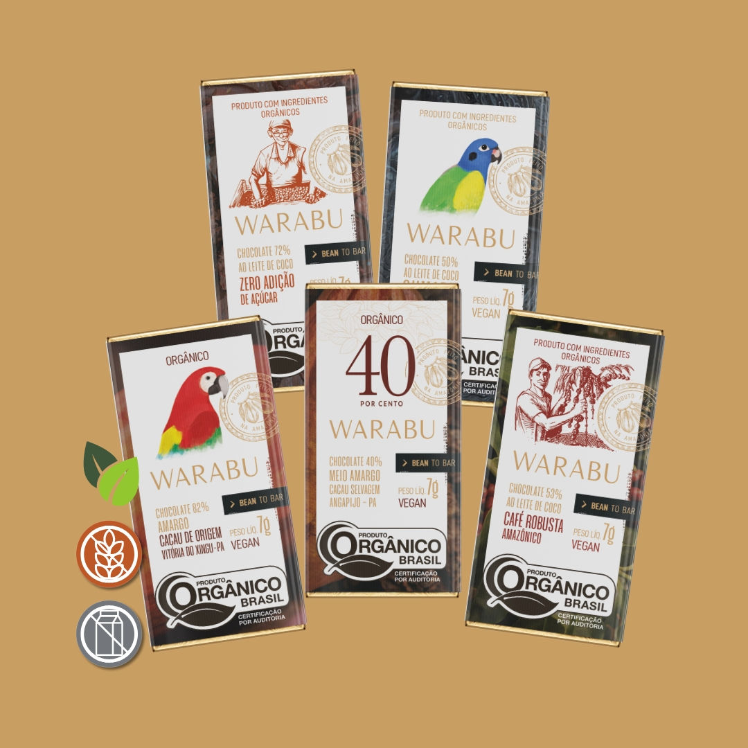 Display Chocolate Orgânico MIX 5 sabores