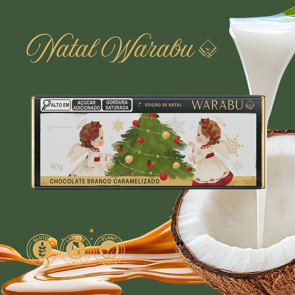 Chocolate Branco Vegano Caramelizado Warabu – Edição Limitada de Natal