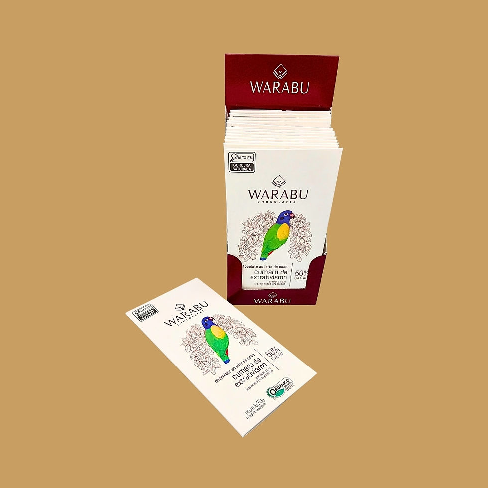 Display Chocolate Orgânico 50% Ao Leite De Coco Cumaru De Extrativismo (9UNID)