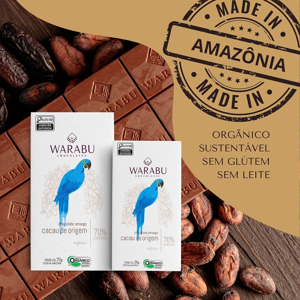 Chocolate Orgânico Amargo 70% Cacau De Origem Comunidade Uruará PA