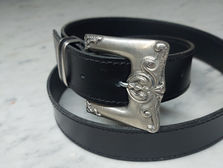 Bespoke Hand Crafted leather belt with buckle provided by client