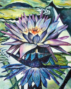 Lily-Star-Mixed-Media-painting-Lisa-Christopherson