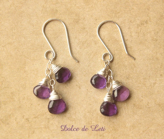 trio of Amethyst in Sterling silver