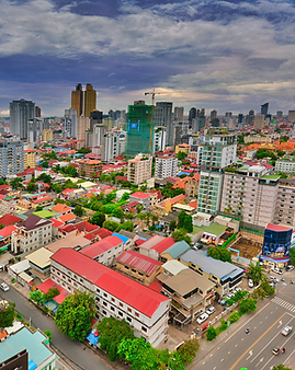 Photo vue du ciel des toits d'une ville.