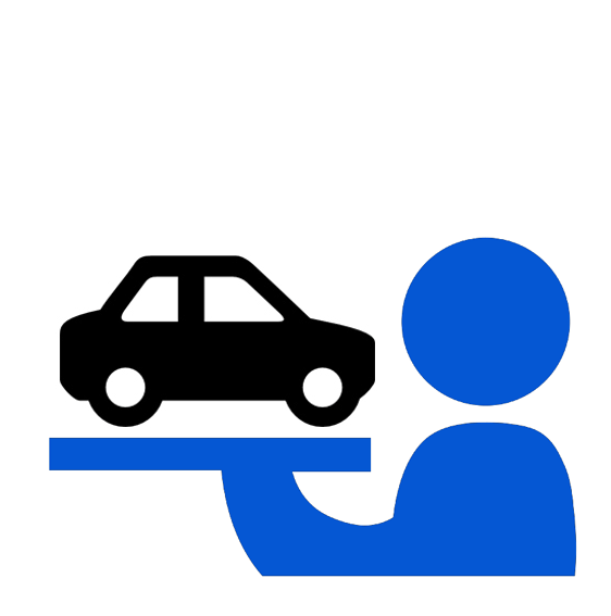 icône voiture sur un plateau