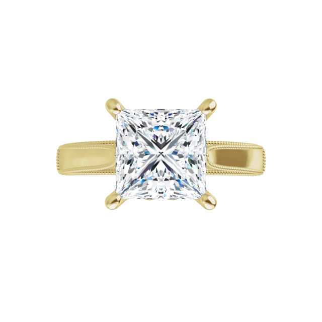 Thumbnail: Milgrain Frame Solitaire Engagement Ring Mounting