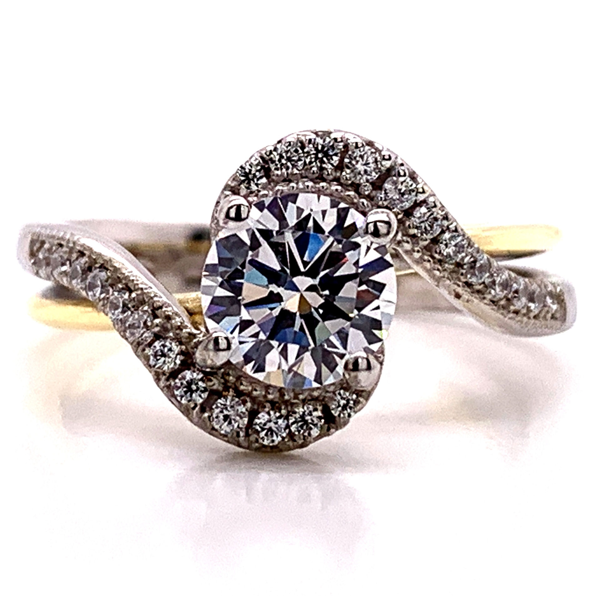 Diamond Swirl Engagement Ring Mounting
