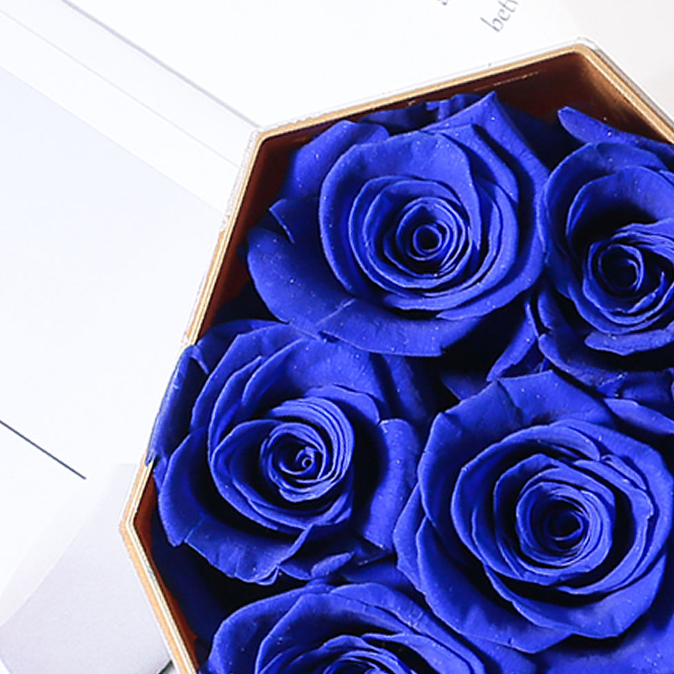 Thumbnail: Preserved Roses in 7” Heart Box, Blue