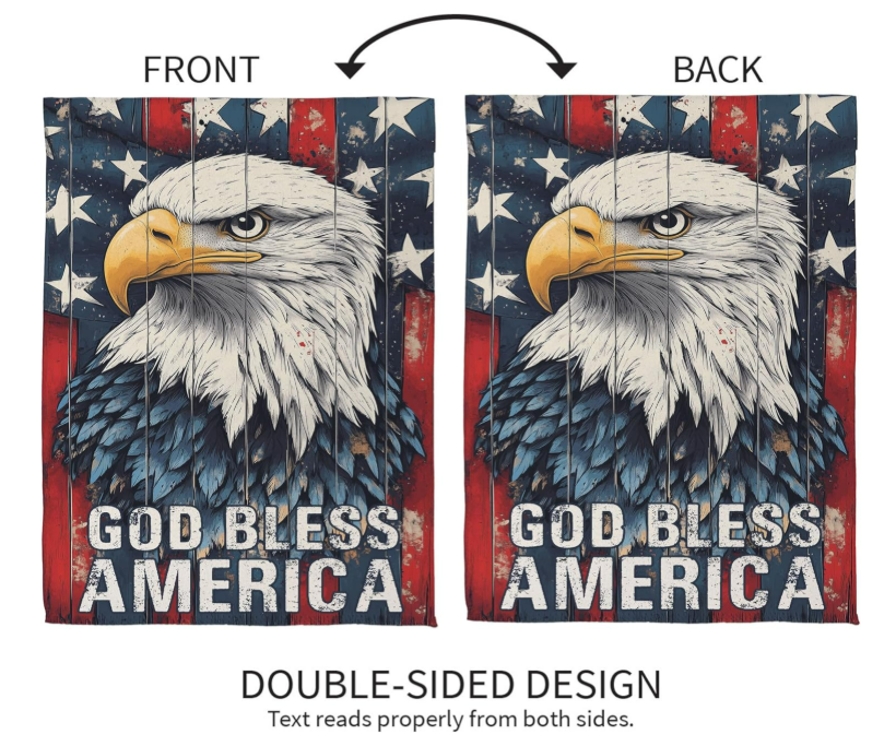 Thumbnail: God Bless America Eagle Suede Garden Flag