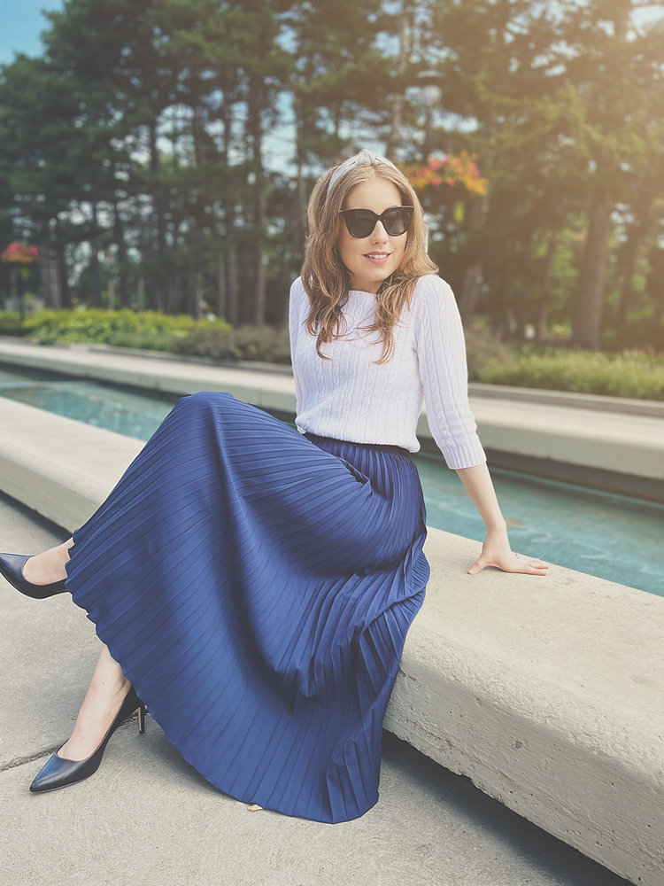 Margot Tiered Performance Skirt- Navy