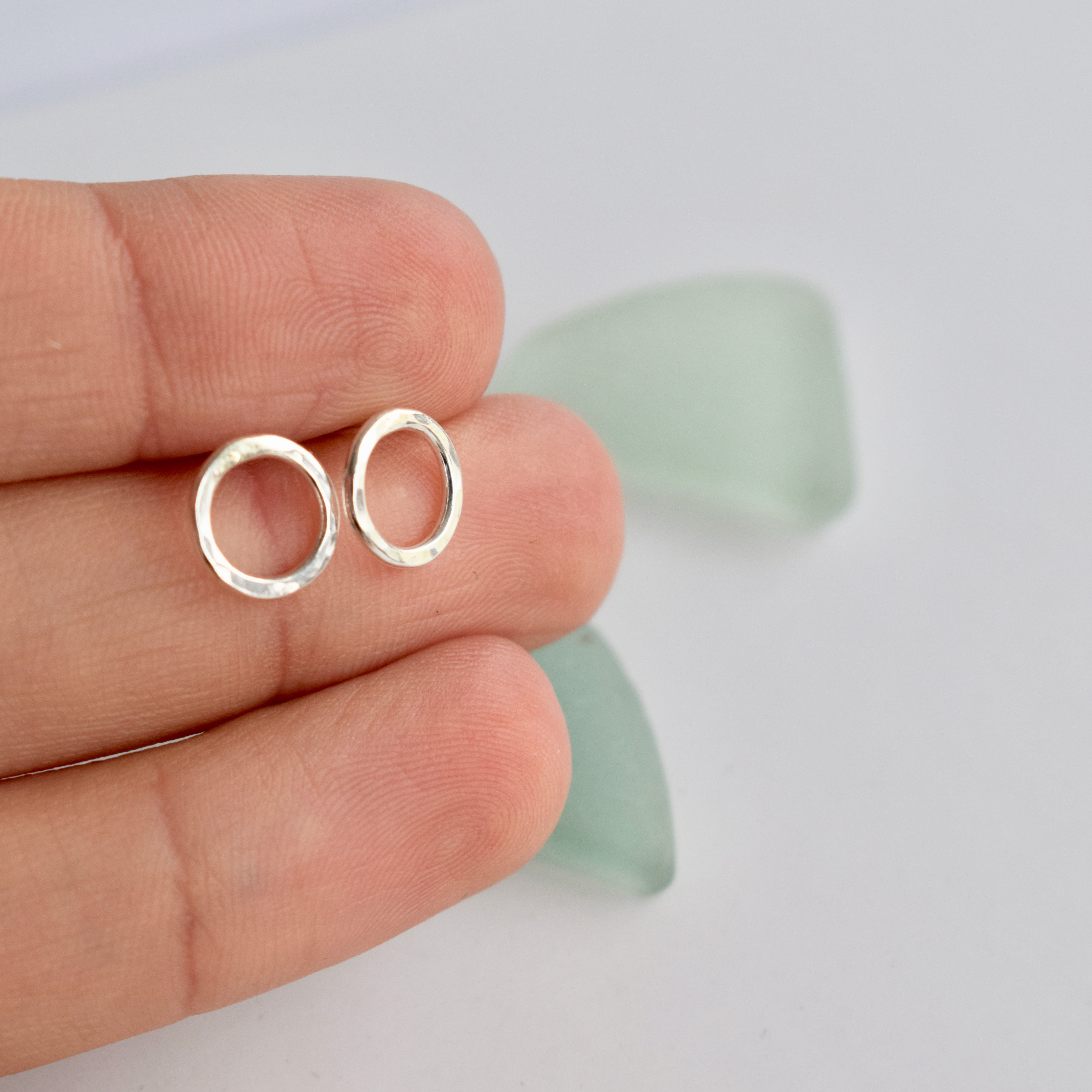 Textured circle studs