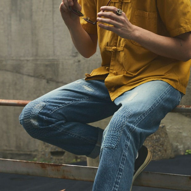 サムネイル： TSUGIHAGI SASHIKO DENIM PANTS