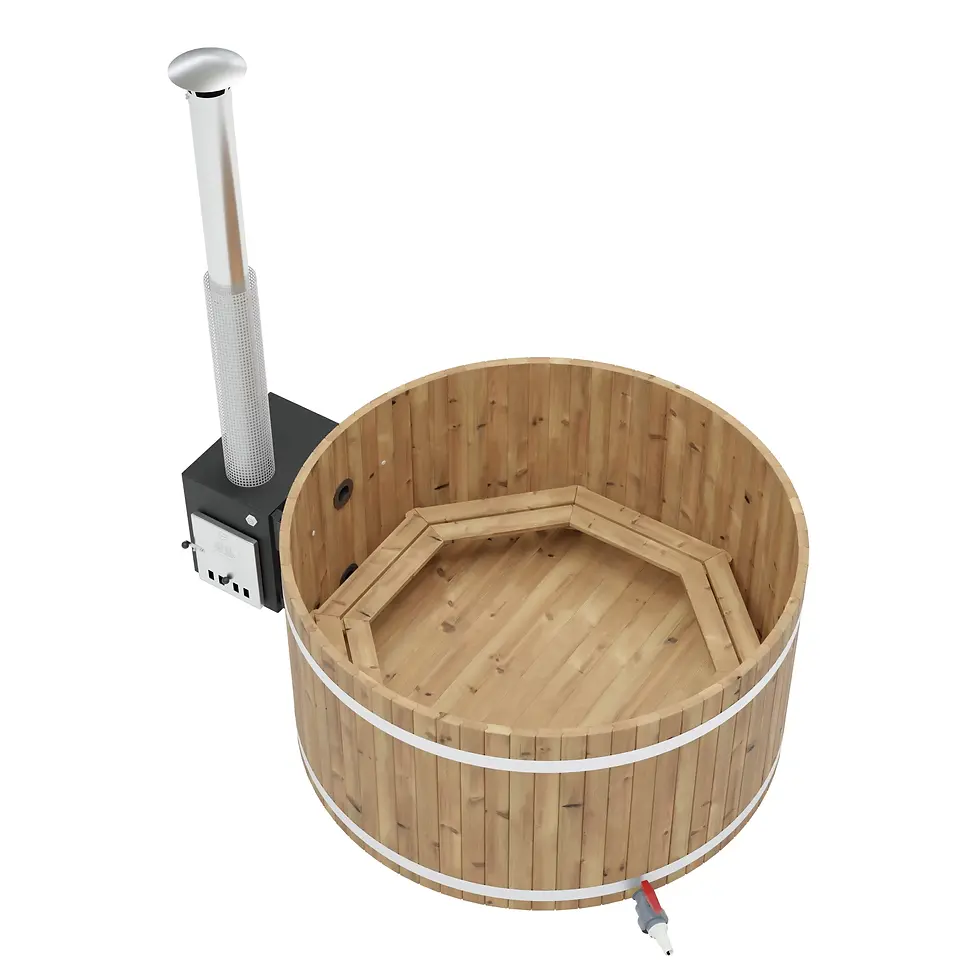 Miniature : bains nordiques tout en bois chauffage puissant au bois rapide et économique