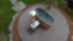 Vue extérieure bain nordique Orignal Tiny sur terrasse pour 2 personnes, poêle à bois intégré, Kirami et Hot tubs & Saunas