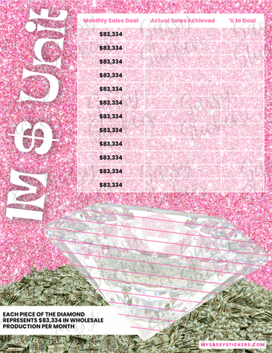 DIGITAL 1M $ Unit Tracking Poster | Sassy Stickers