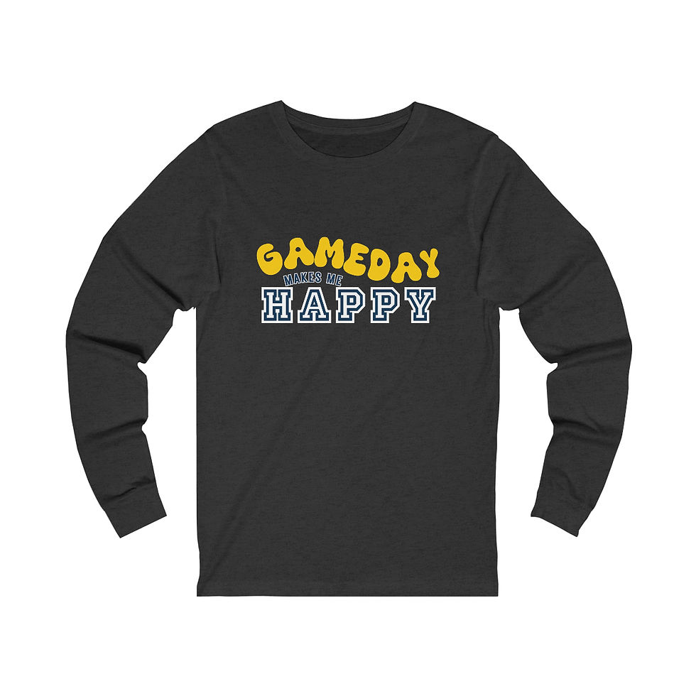 Thumbnail: Michigan Game Day Makes Me Happy Unisex Jersey Long Sleeve Tee