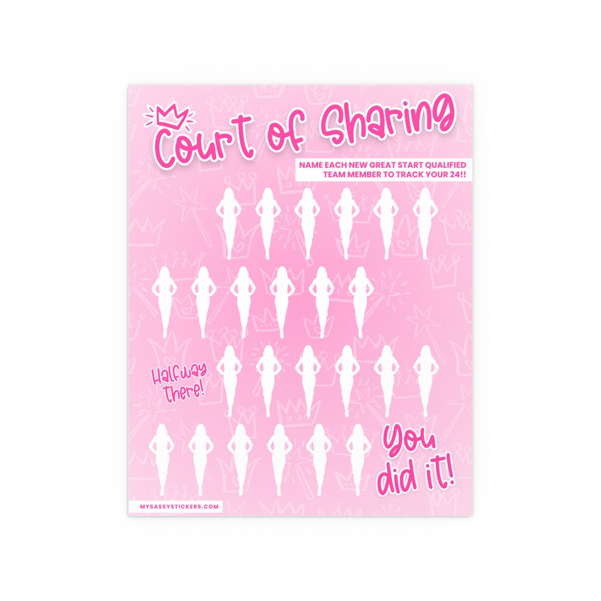 Court of Sharing Goal Tracking Poster (16" x 20")