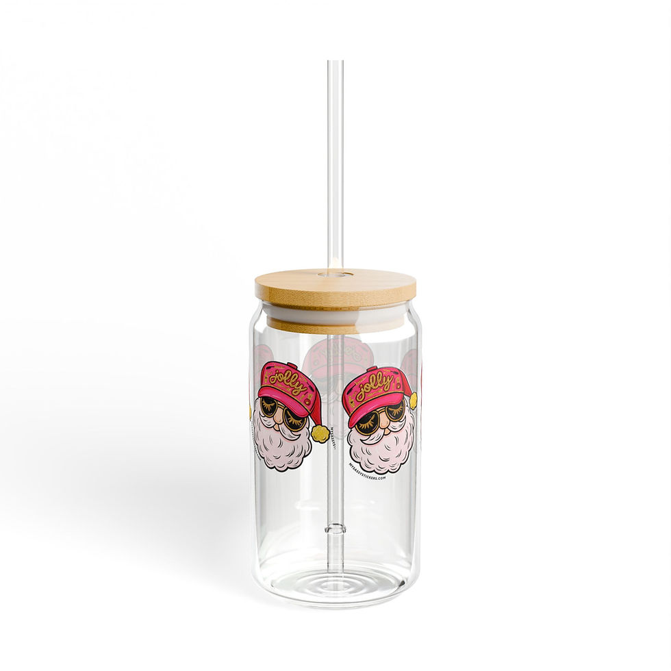Thumbnail: Jolly Sassy Santa 16oz Sipper Glass