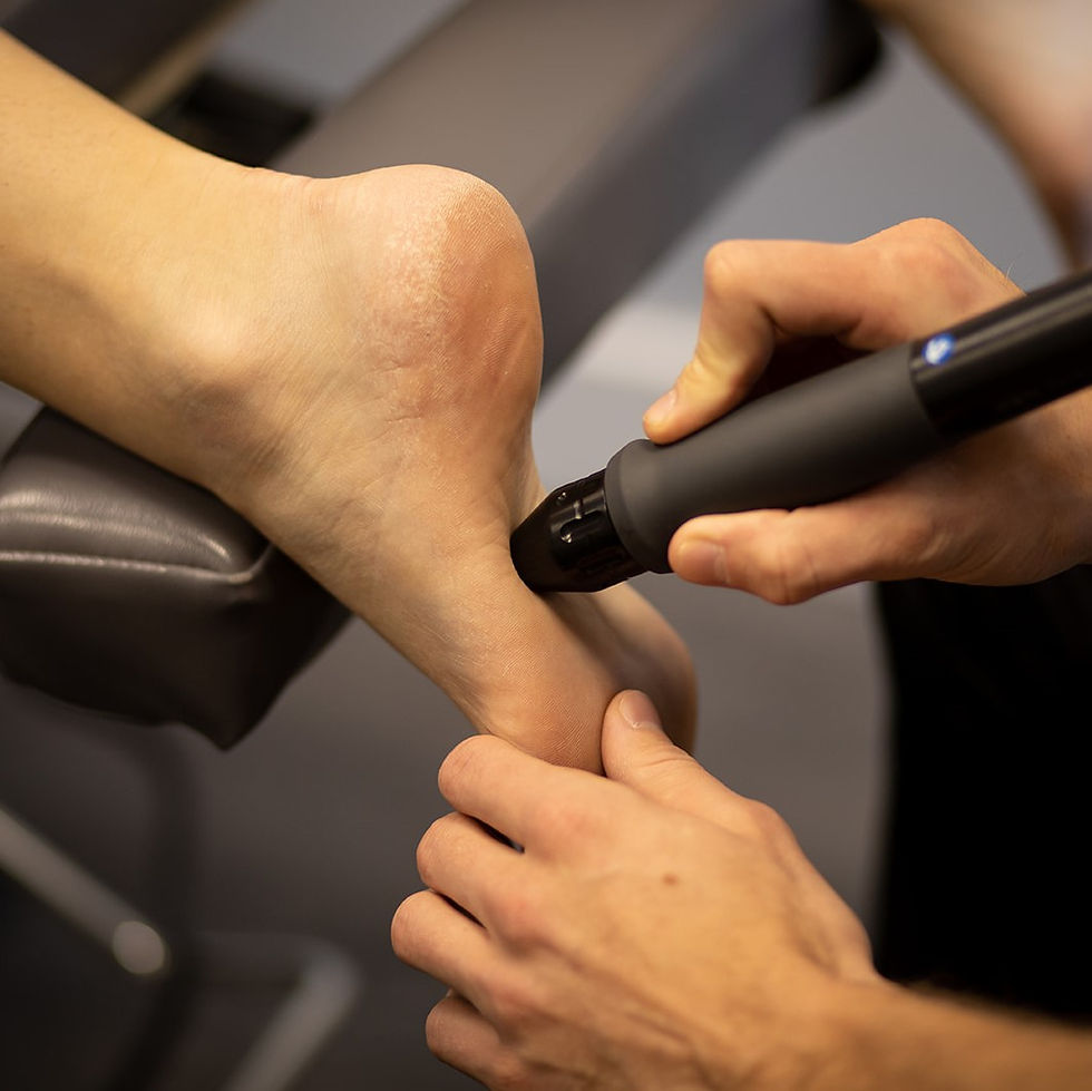 Close-up view of a medical device used for shockwave therapy